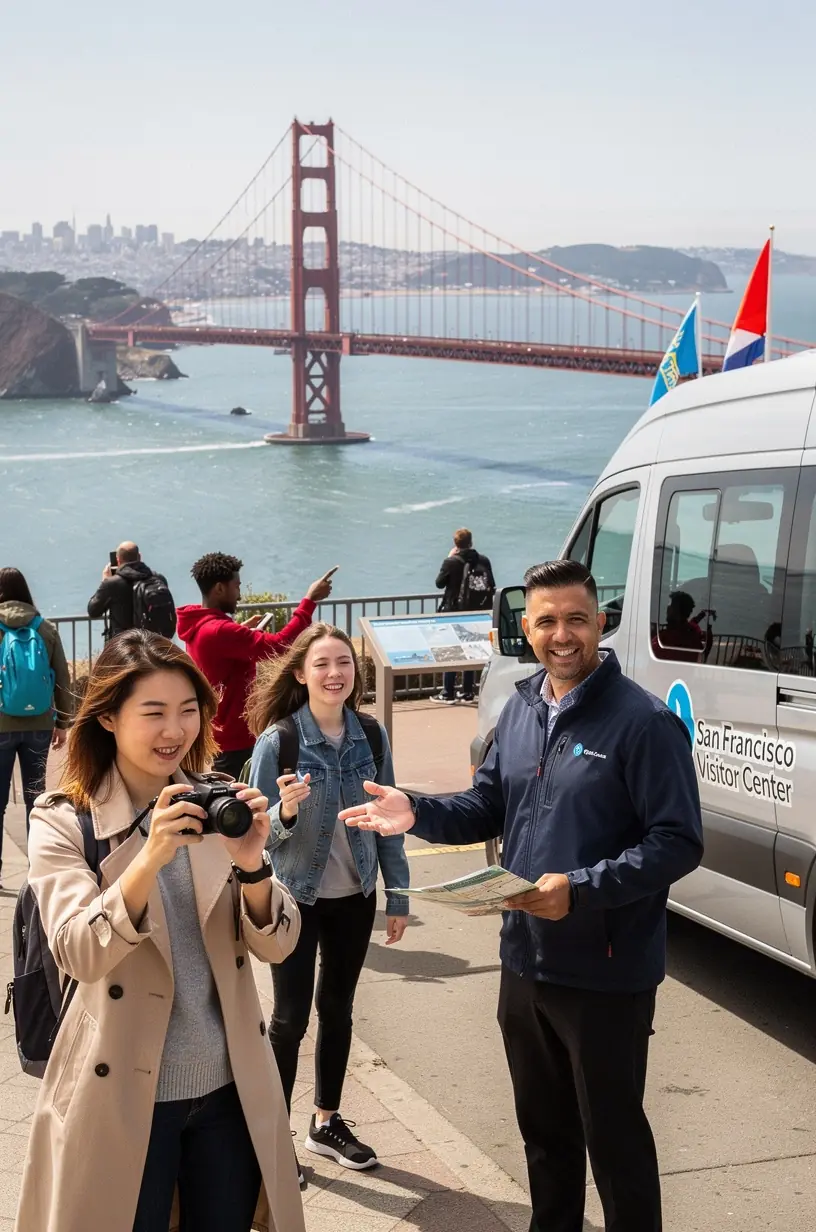 Передвижной центр с расположением на оживленном туристическом маршруте для удобства посетителей.